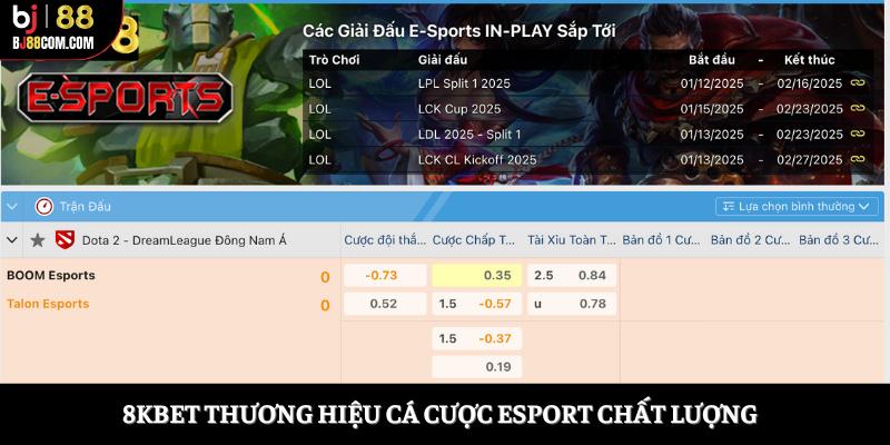 8KBET thương hiệu cá cược Esport chất lượng