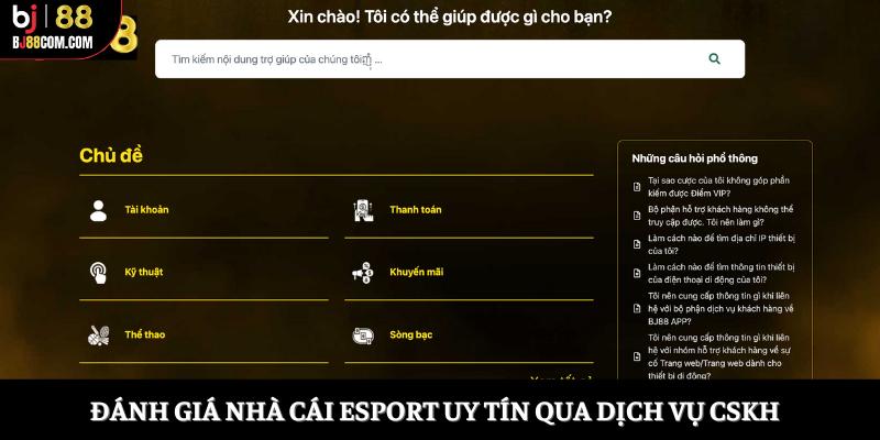 Đánh giá nhà cái Esport uy tín qua dịch vụ CSKH