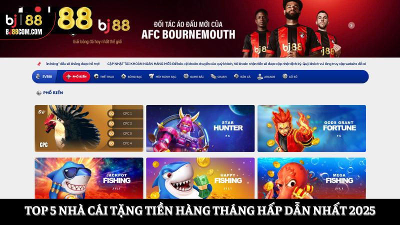 nhà cái tặng tiền hàng tháng